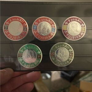 Fujeira Collectible Coin-shaped stamp  Set
